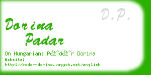 dorina padar business card